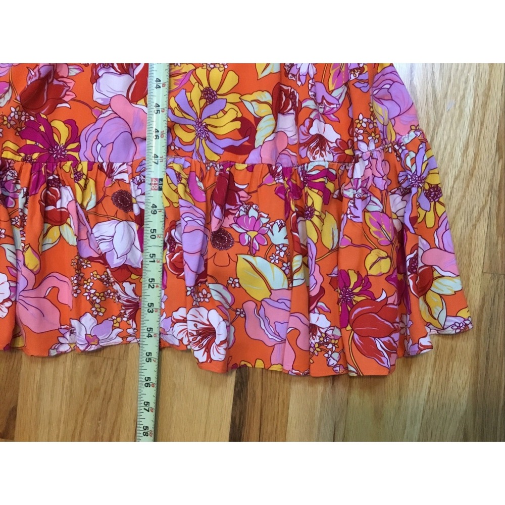 Vince Camuto Halter Neck Dress Maxi Tiered S VTG Y2K Boho Vibrant Festival Hippi - Picture 8 of 11